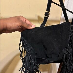 Black Fringe Women's Bag